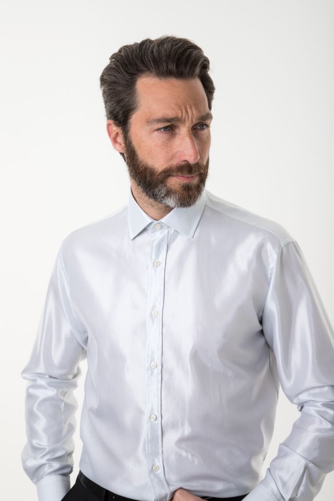 ingram Hemd Herren Ingram Classic Einfarbig 55% Baumwolle 45% Viskose kragen Italienisch Lange Ärmel Blitzangebot