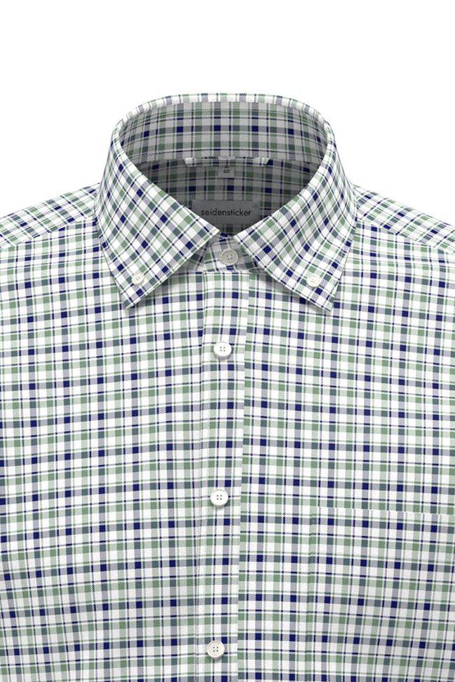 seidensticker Hemd Herren Seidensticker Regular Bügelfreie Karo kragen Button-Down Kurze Ärmel VIP-Rabatte
