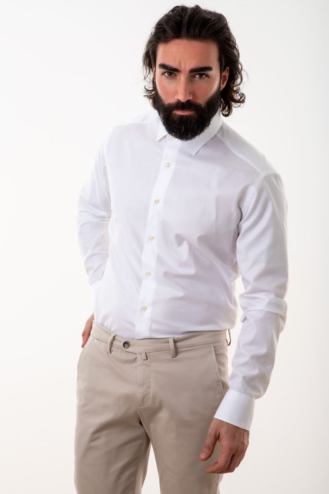 aplomb Hemd Herren Aplomb Slim Einfarbig 100% Baumwolle kragen Französisch Lange Ärmel Super Rabatt
