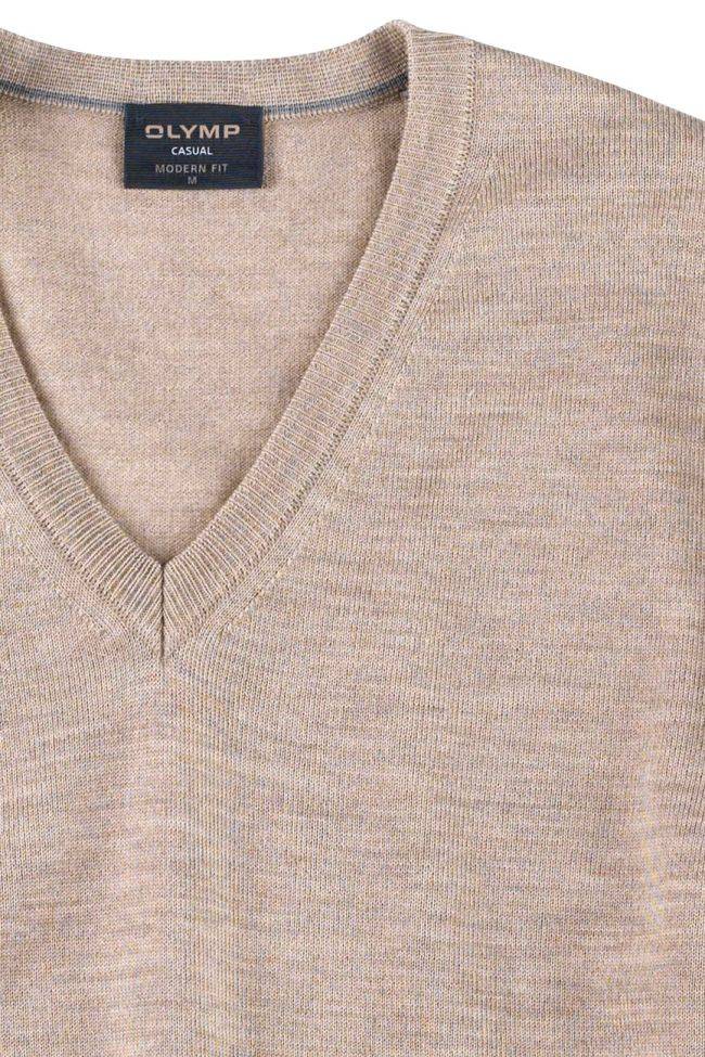 olymp Strickwaren Herren Olymp V-Ausschnitt Slim Einfarbig Speichern exportieren
