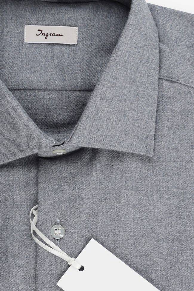ingram Hemd Herren Ingram Regular Einfarbig 100% winter cotton kragen Italienisch Lange Ärmel Letzte 2 Tage