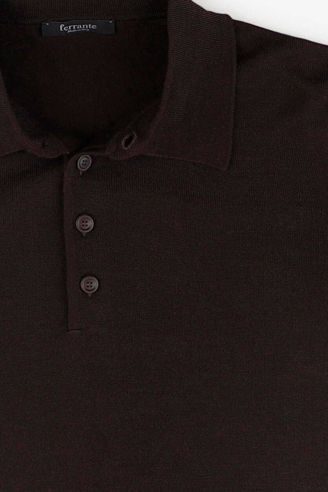 ferrante Strickwaren Herren Ferrante Polokragen Regular Einfarbig 100% Merinowolle Extrafine Letzter Tag