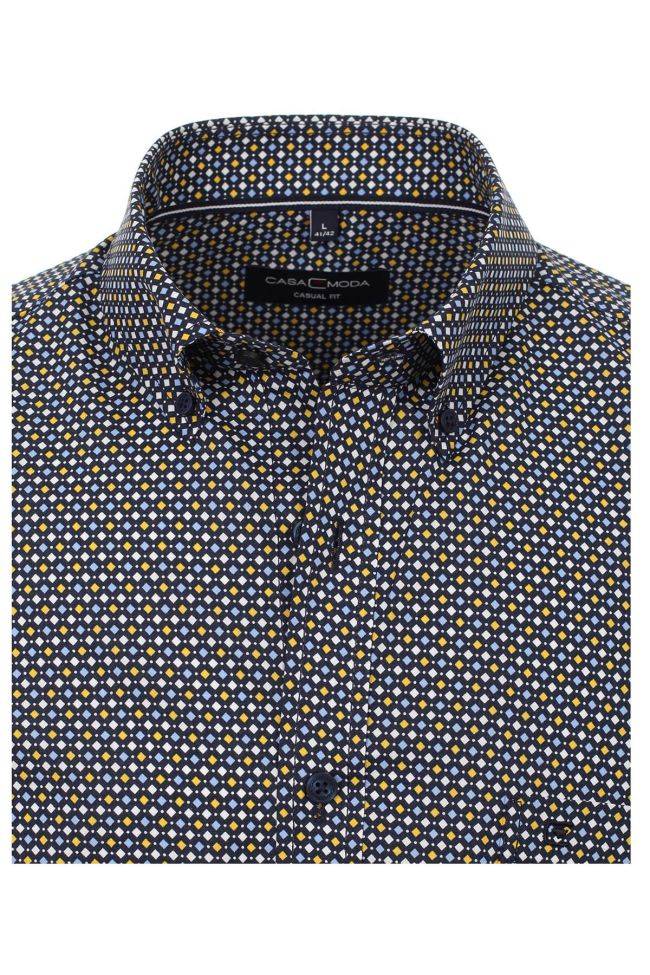 casamoda Hemd Herren Casamoda Classic Muster kragen Button-Down Kurze Ärmel Super Sparpreis