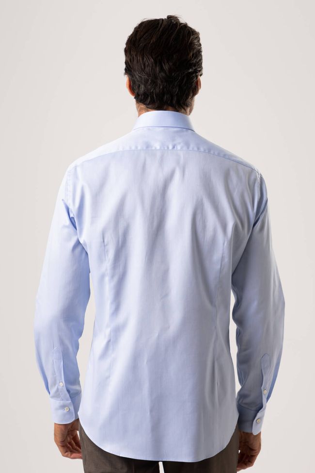 ingram Hemd Herren Ingram Slim Einfarbig 100% Baumwolle kragen Italienisch Lange Ärmel Kauf eins, bekomm eins gratis