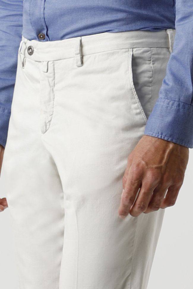 b-settecento Hose Herren B-Settecento Chinos Slim Karo 98% wool 2% EL Nur noch ein Tag übrig