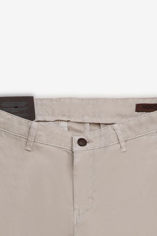 moro Hose Herren Moro Chinos Slim Einfarbig 66% polyester 34%linen Speichern exportieren