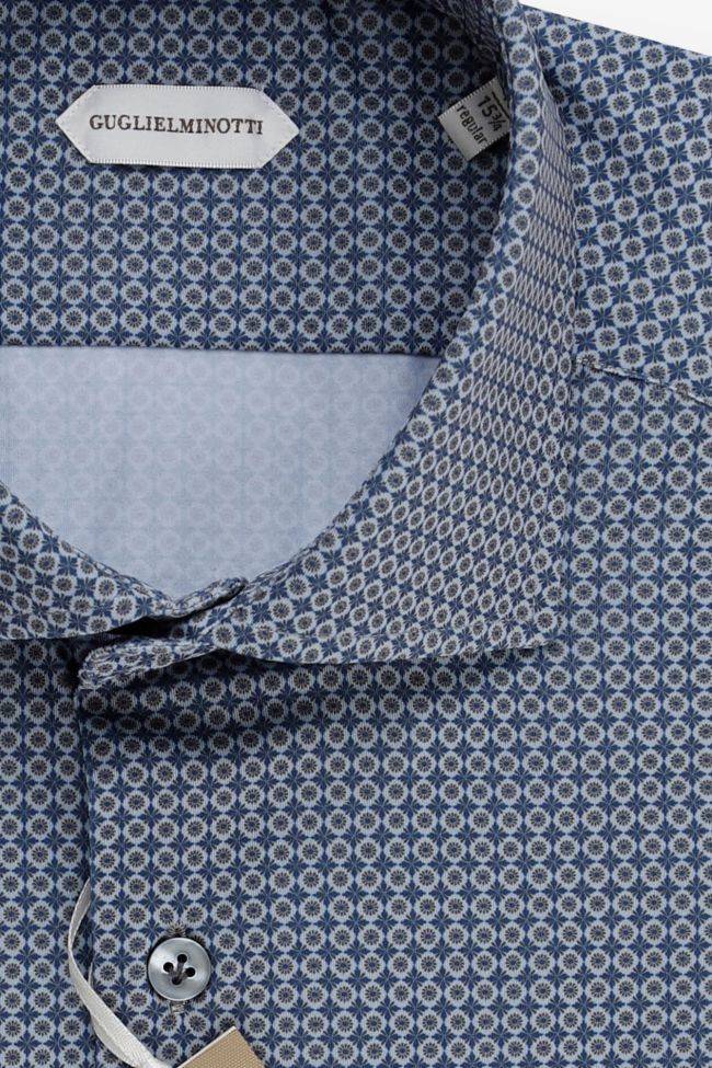 guglielminotti Hemd Herren Guglielminotti Regular Halb Unifarben 85% poliammide 15% elastam kragen Französisch Lange Ärmel Rabatt