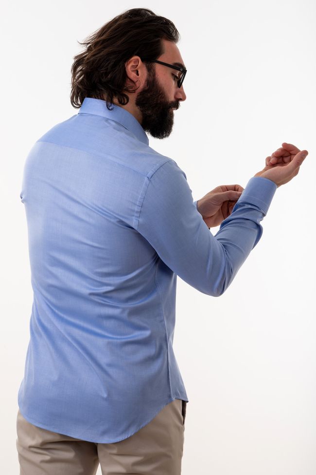 aplomb Hemd Herren Aplomb Slim Einfarbig 100% Baumwolle kragen Französisch Lange Ärmel Outlet
