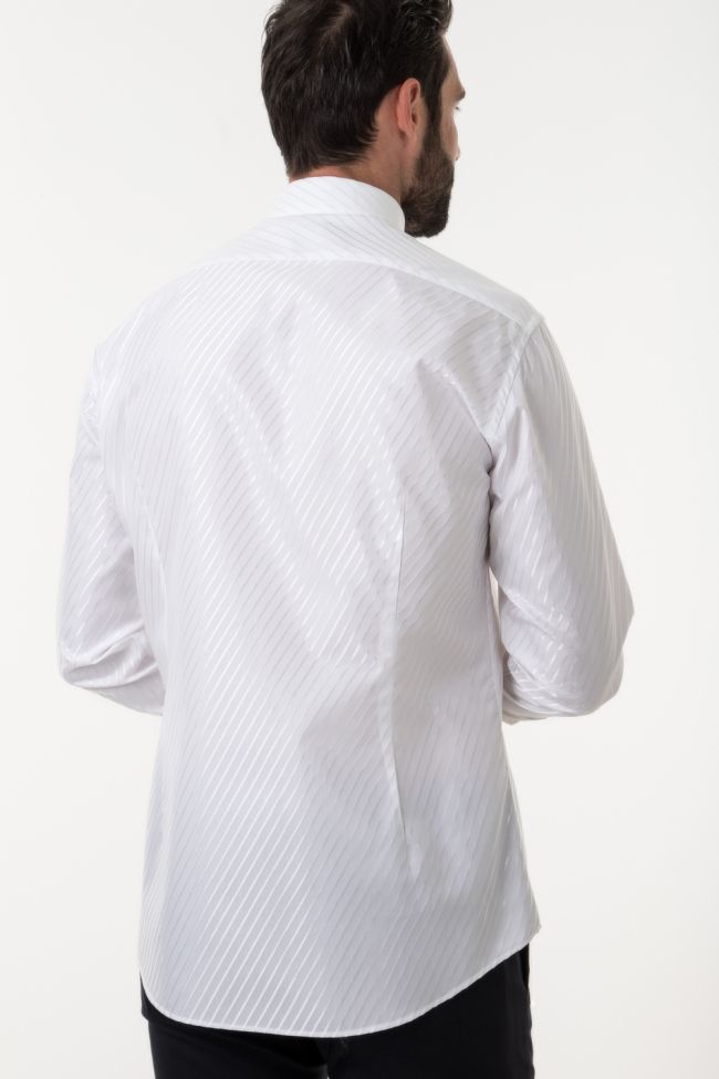 ingram Hemd Herren Ingram Slim Streifen 60% Baumwolle, 40% Viskose kragen Kläppchenkragen Lange Ärmel im Angebot