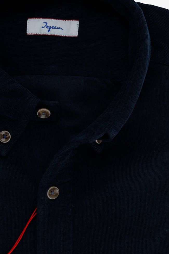 ingram Hemd Herren Ingram Slim Einfarbig 100% Baumwolle kragen Button-Down Lange Ärmel Versandkostenfrei