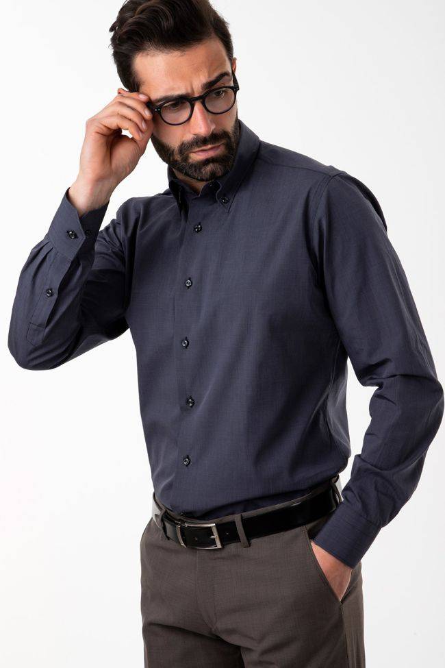 aplomb Hemd Herren Aplomb Regular Einfarbig 100% Baumwolle kragen Button-Down Lange Ärmel Großer Ausverkauf