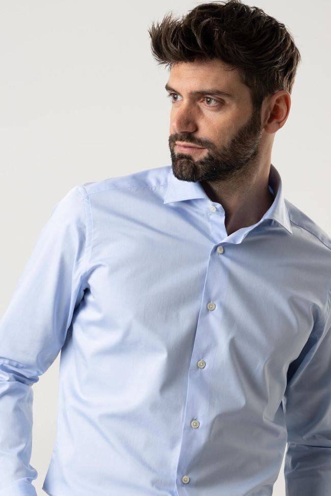 caliban Hemd Herren Caliban Regular Einfarbig 100% Baumwolle kragen Französisch Lange Ärmel Flash Sale
