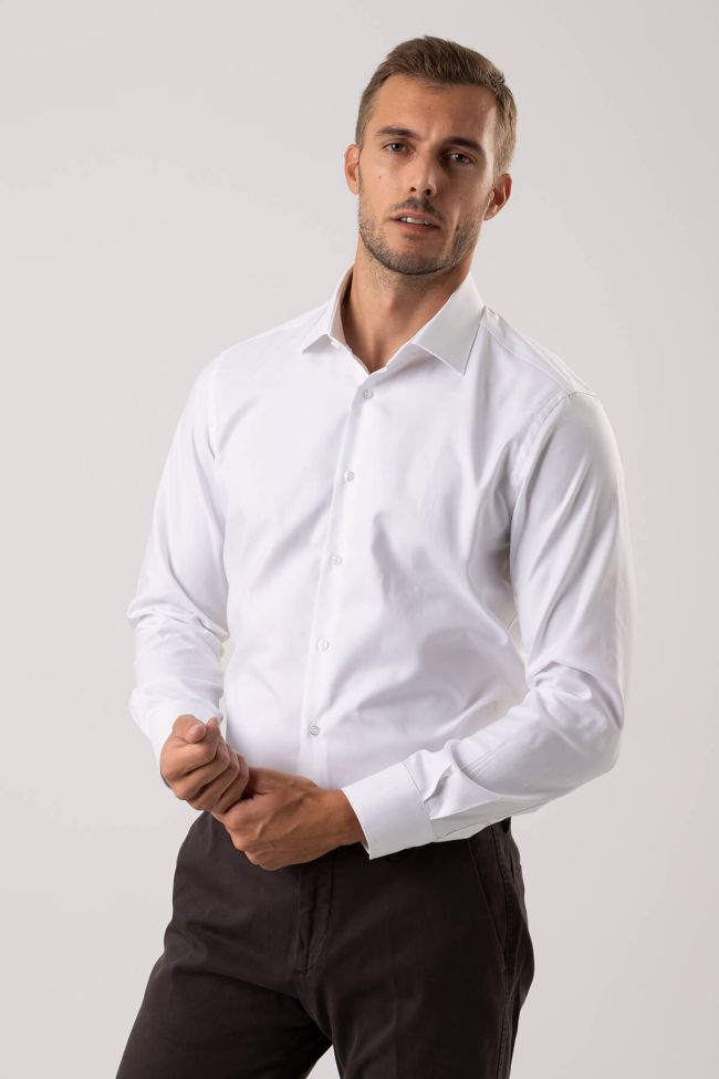 ingram Hemd Herren Ingram Slim Einfarbig 100% Baumwolle kragen Italienisch Lange Ärmel Letzte 2 Tage