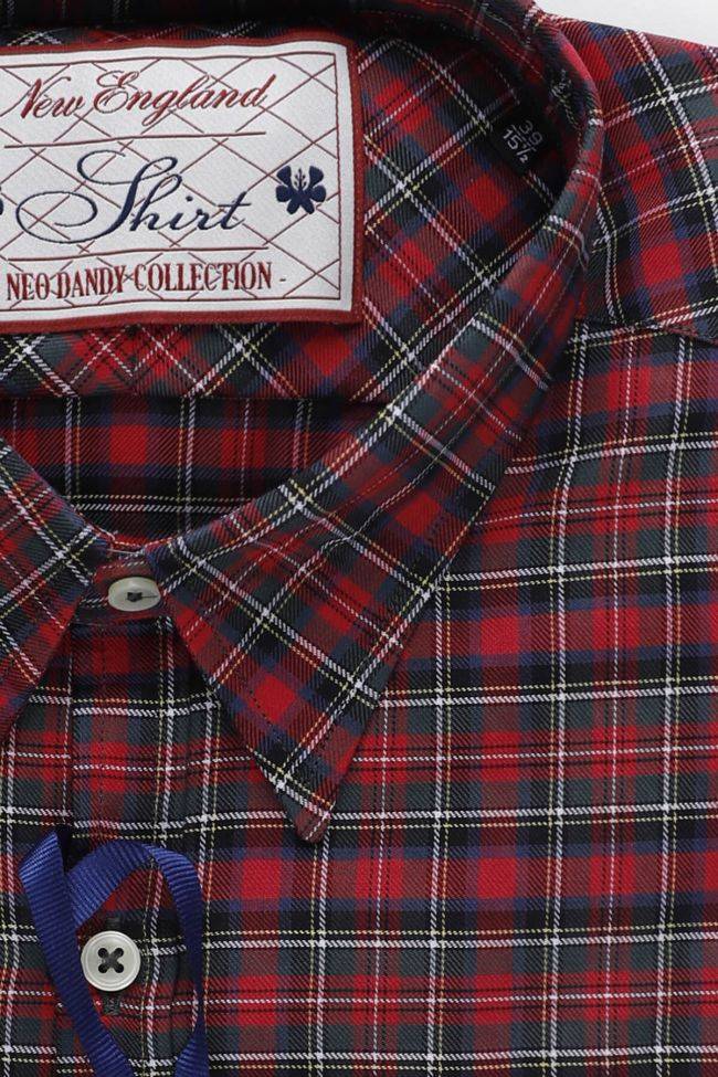 new england Hemd Herren New England Slim Karo 100% Baumwolle kragen Italienisch Lange Ärmel Clearance-Verkauf