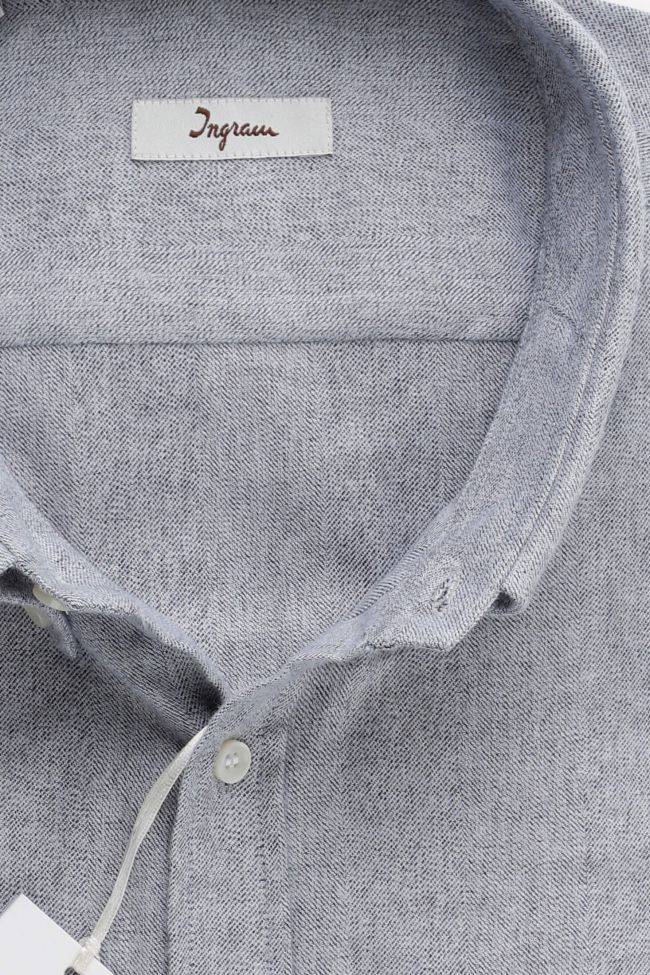 ingram Hemd Herren Ingram Classic Einfarbig 100% Baumwolle kragen Button-Down Lange Ärmel Auslauf