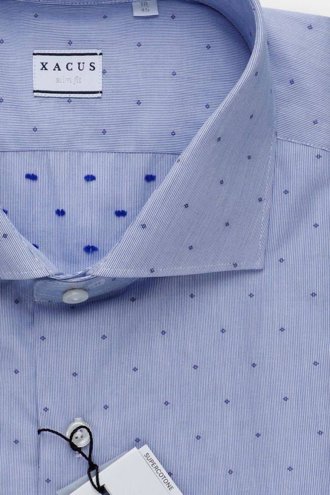 xacus Hemd Herren Xacus Slim Halb Unifarben 100% Baumwolle kragen Französisch Lange Ärmel Verkauf