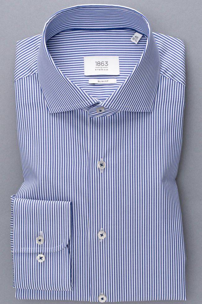 eterna Hemd Herren Eterna Slim Bügelfreie kragen Französisch Lange Ärmel im Angebot
