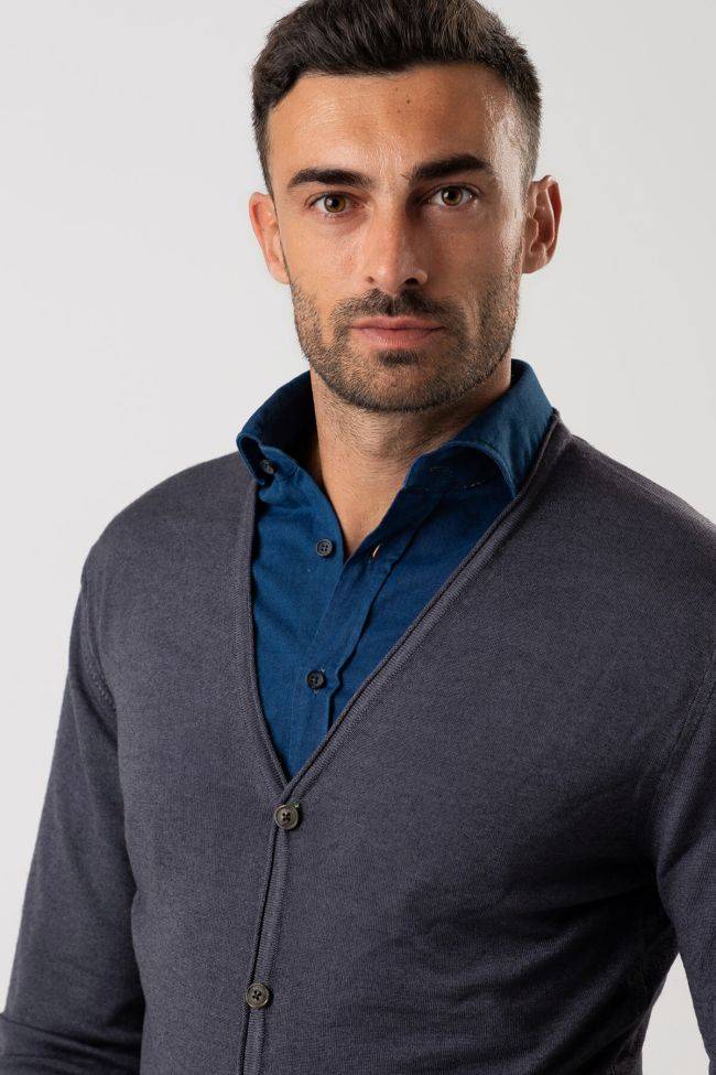 privati firenze Strickwaren Herren Privati Firenze Cardigan Slim Einfarbig 100% Merinowolle Preisnachlass