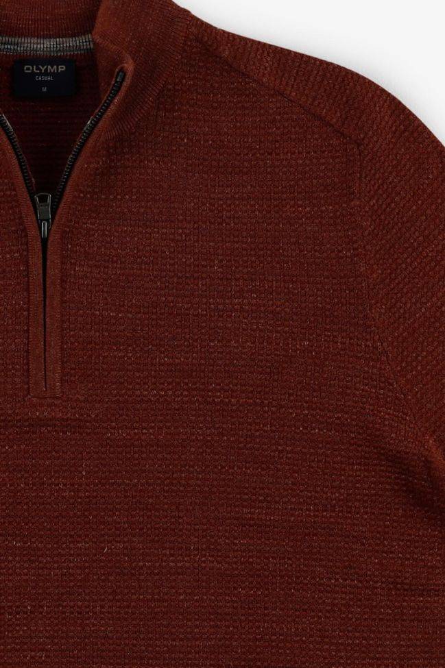 olymp Strickwaren Herren Olymp Reißverschluss Classic Halb Unifarben 100% Baumwolle Saisonschlussverkauf