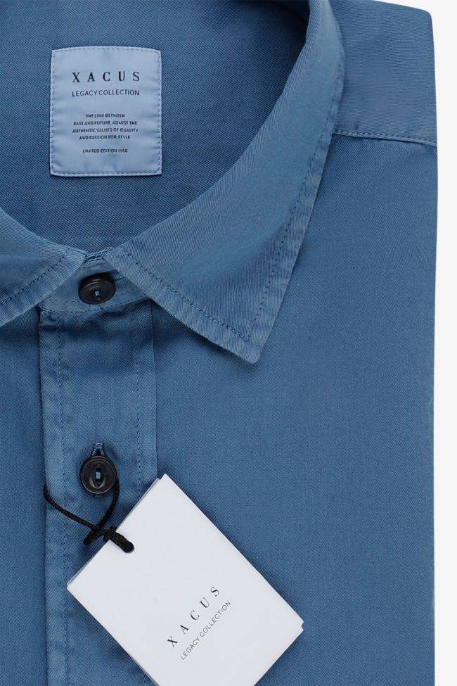xacus Hemd Herren Xacus Regular Einfarbig 100% Baumwolle kragen Italienisch Lange Ärmel Online Outlet