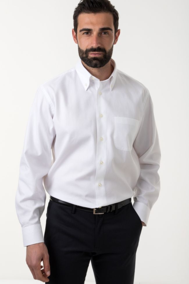 aplomb Hemd Herren Aplomb Classic Einfarbig 100% Baumwolle kragen Button-Down Lange Ärmel 50% Rabatt mit kostenlosem Versand