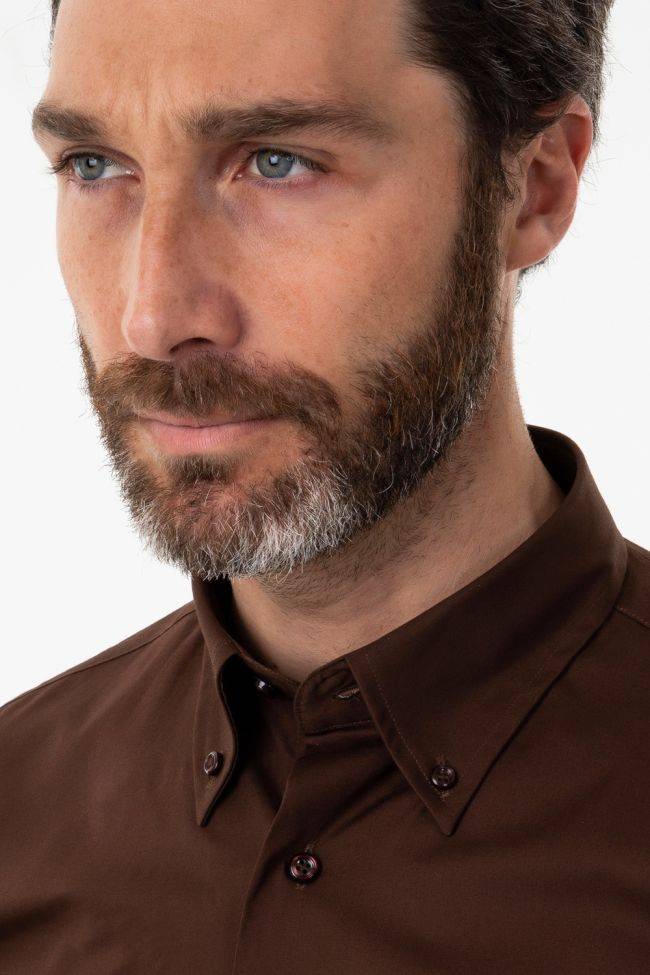 aplomb Hemd Herren Aplomb Classic Einfarbig 100% Baumwolle kragen Button-Down Lange Ärmel Letzter Tag