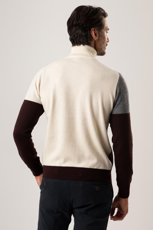 privati firenze Strickwaren Herren Privati Firenze hoher Kragen Slim Muster 100% Merinowolle Neuheiten