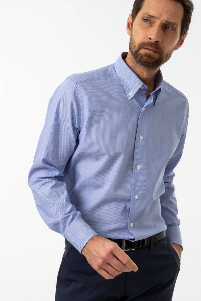 aplomb Hemd Herren Aplomb Regular Streifen 100% Baumwolle kragen Button-Down Lange Ärmel Clearance-Verkauf