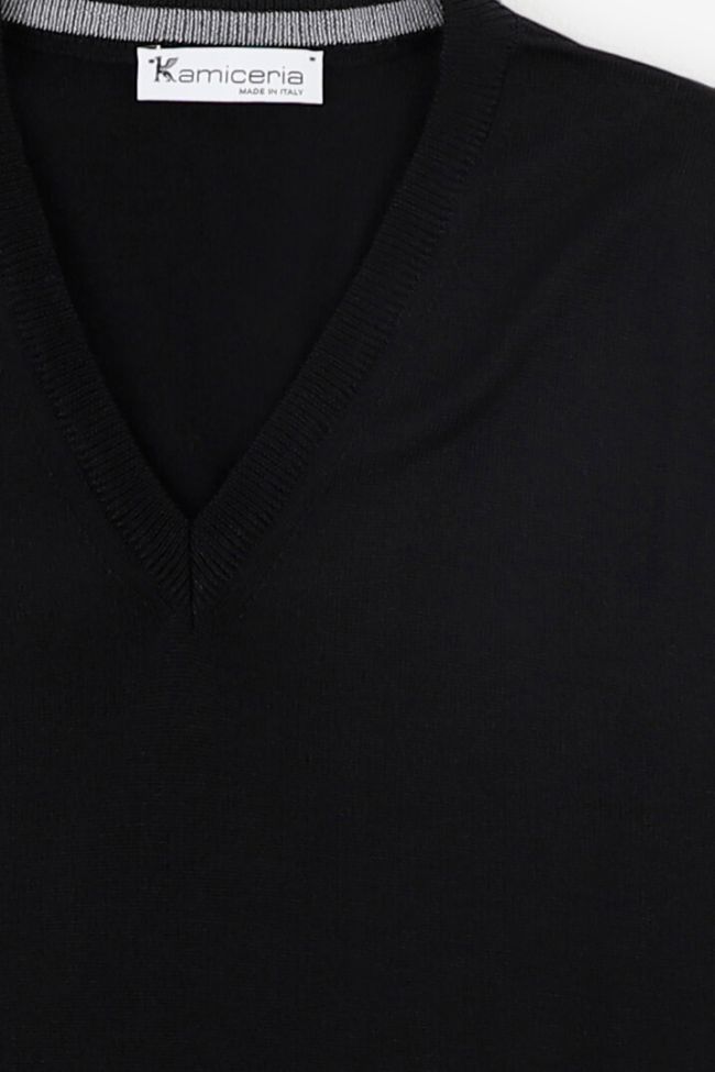 kamiceria Strickwaren Herren Kamiceria V-Ausschnitt Slim Einfarbig 100% Merinowolle Extrafine 50% Rabatt für begrenzte Zeit