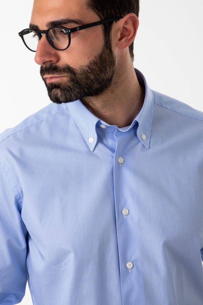 aplomb Hemd Herren Aplomb Regular Streifen 100% Baumwolle kragen Button-Down Lange Ärmel Rabatte dieses Monats