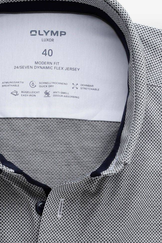 olymp Hemd Herren Olymp Classic Halb Unifarben 92% Baumwolle 8% lycra kragen Button-Down Lange Ärmel Preisnachlass