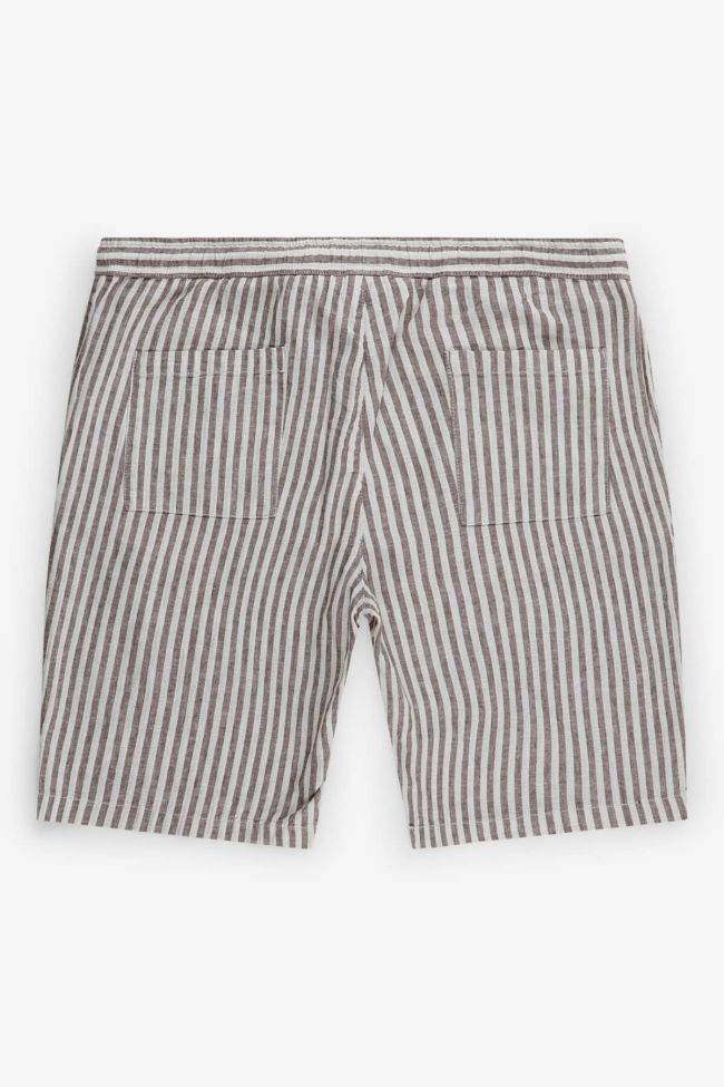 b-style Hose Herren B-Style Bermuda Regular Streifen 51% Leinen 49% Baumwolle Exklusive Angebote