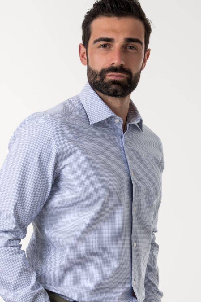 xacus Hemd Herren Xacus Regular Halb Unifarben 100% Baumwolle kragen Italienisch Lange Ärmel Begrenzt auf 3 Tage