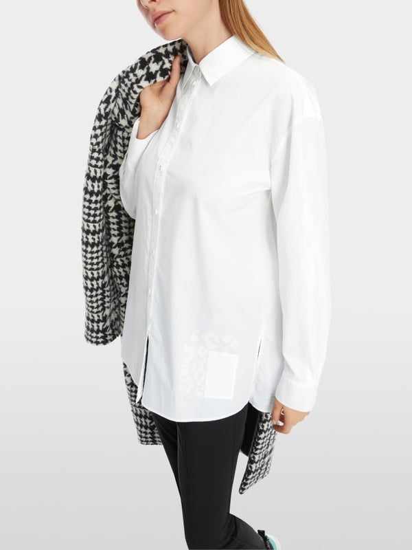 Marc Cain Bedruckte Hemdbluse "Rethink Together" Kostenlose Rückgabe