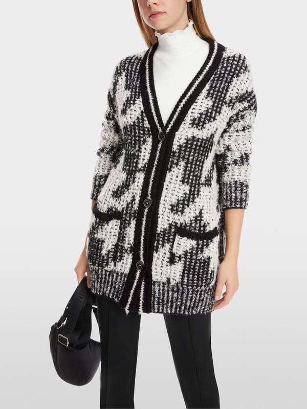 Marc Cain Chickcheck-Cardigan Knitted in Germany Bis zu 55% Rabatt