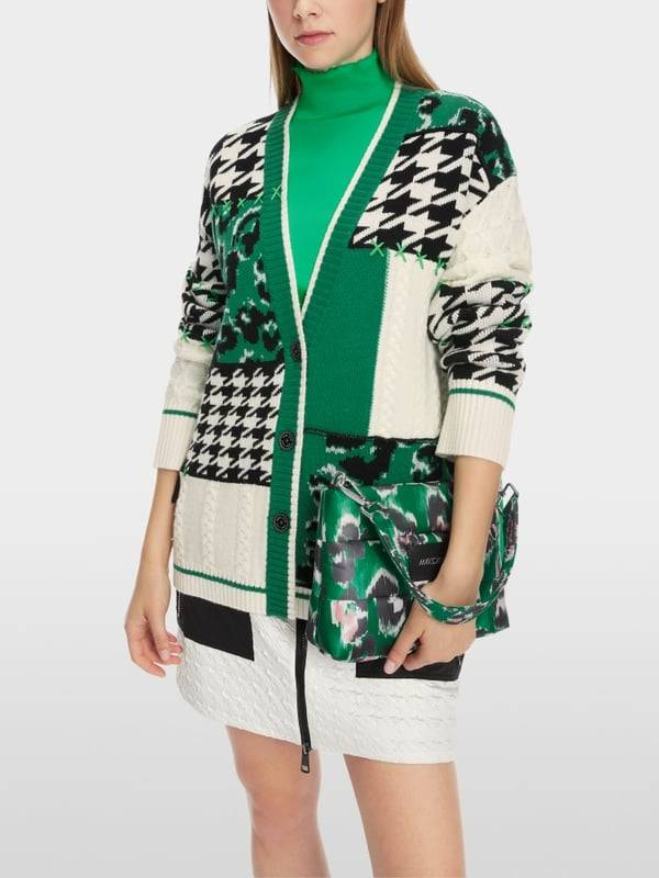 Marc Cain Muster-Mix-Cardigan aus Wolle Großer Ausverkauf