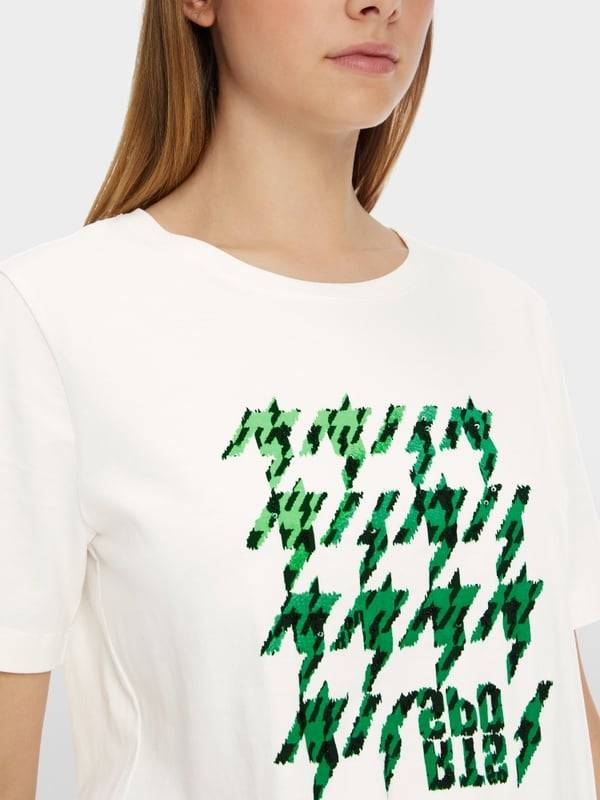 Marc Cain T-Shirt mit platziertem Chickcheck Neueste Mode