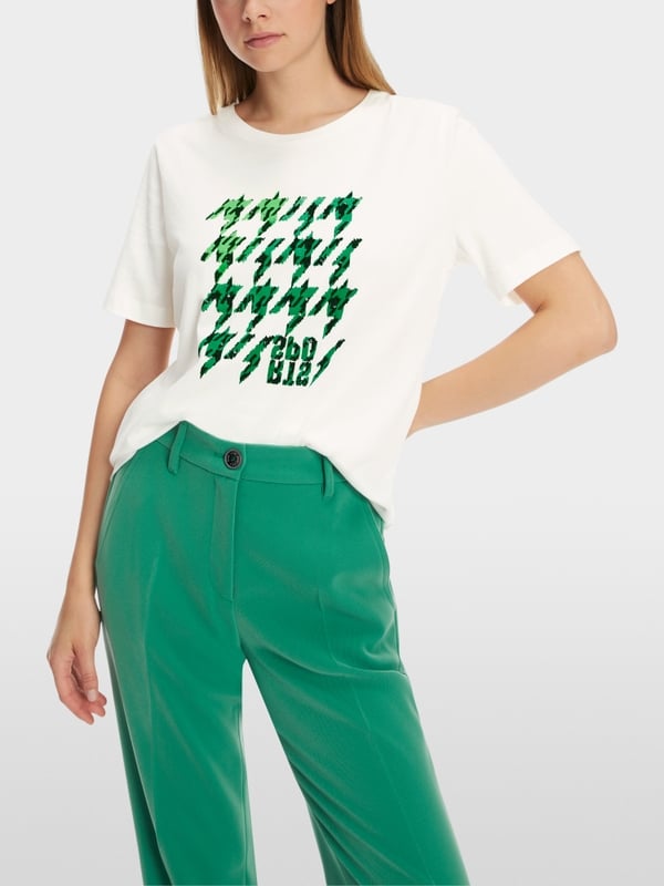 Marc Cain T-Shirt mit platziertem Chickcheck Neueste Mode