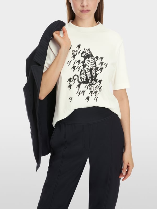 Marc Cain T-Shirt mit Leo-Print Große Rabatte