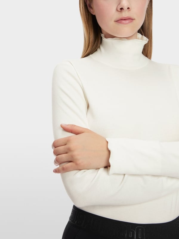 Marc Cain T-Shirt mit offenkantigem Mock-Neck Neuheiten