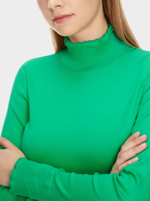 Marc Cain T-Shirt mit offenkantigem Mock-Neck Bestseller