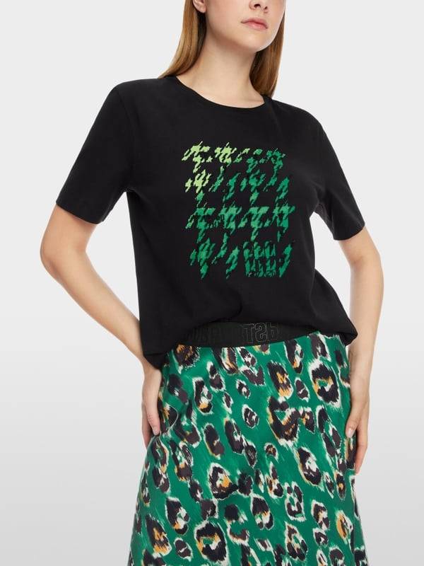 Marc Cain T-Shirt mit platziertem Chickcheck Vierteljährliche Förderung