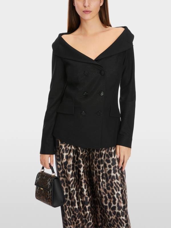 Marc Cain Dezent schimmernder Off-Shoulder-Blazer Kostenloser Versand international