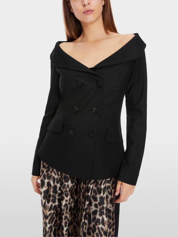 Marc Cain Dezent schimmernder Off-Shoulder-Blazer Kostenloser Versand international