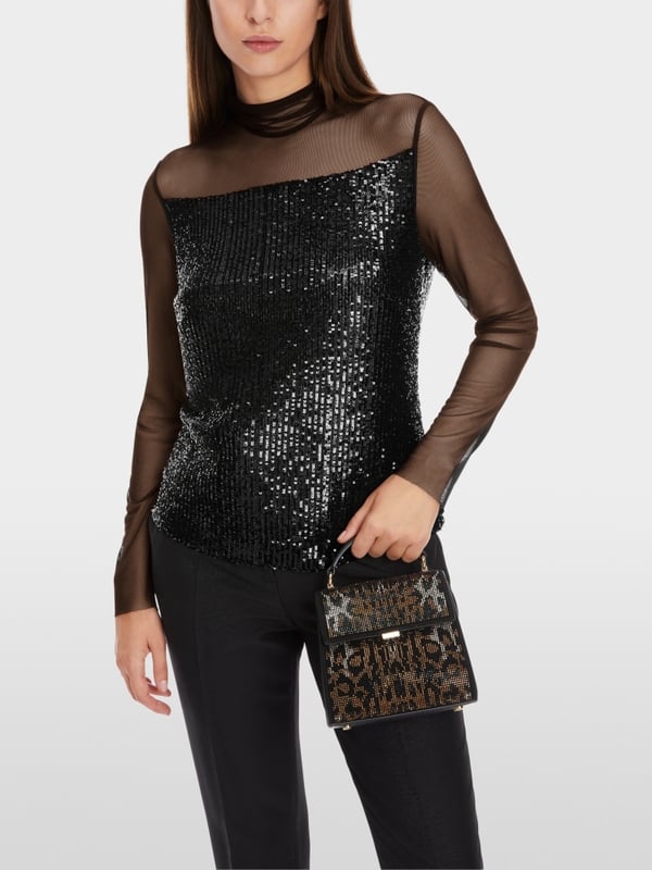 Marc Cain Schlupf-Bluse mit Pailletten Fabrik Onlineshop