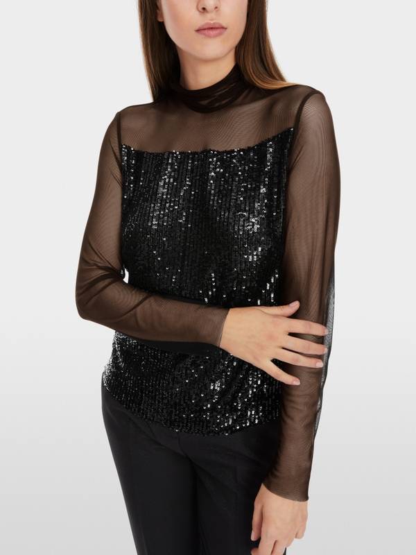 Marc Cain Schlupf-Bluse mit Pailletten Fabrik Onlineshop