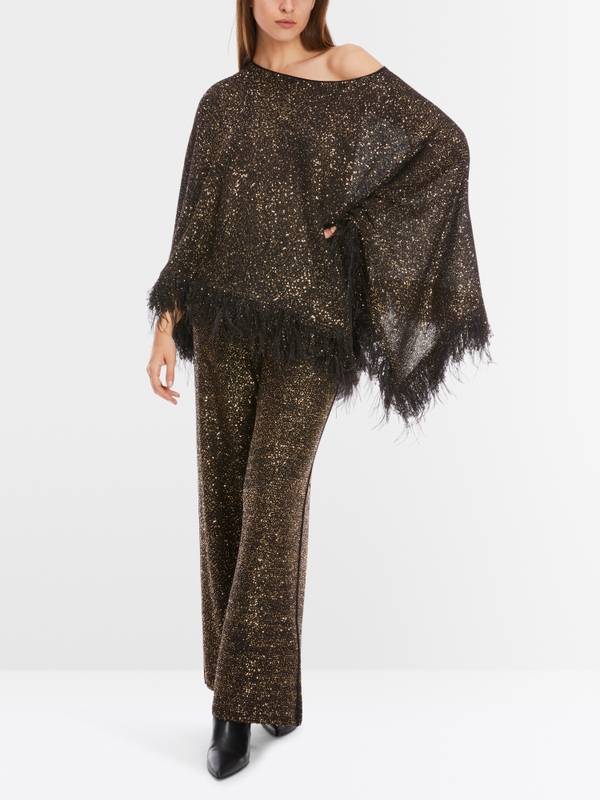 Marc Cain Poncho mit Straußenfedern Günstig kaufen