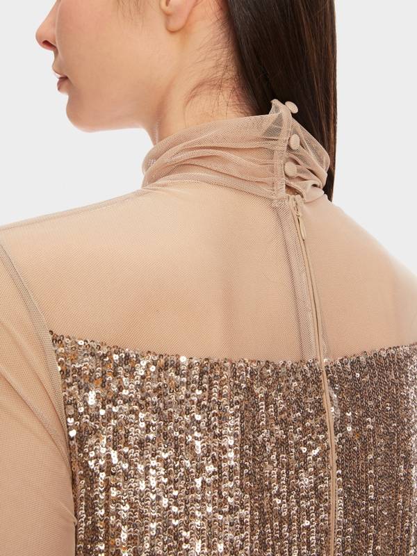 Marc Cain Schlupf-Bluse mit Pailletten Preisnachlass