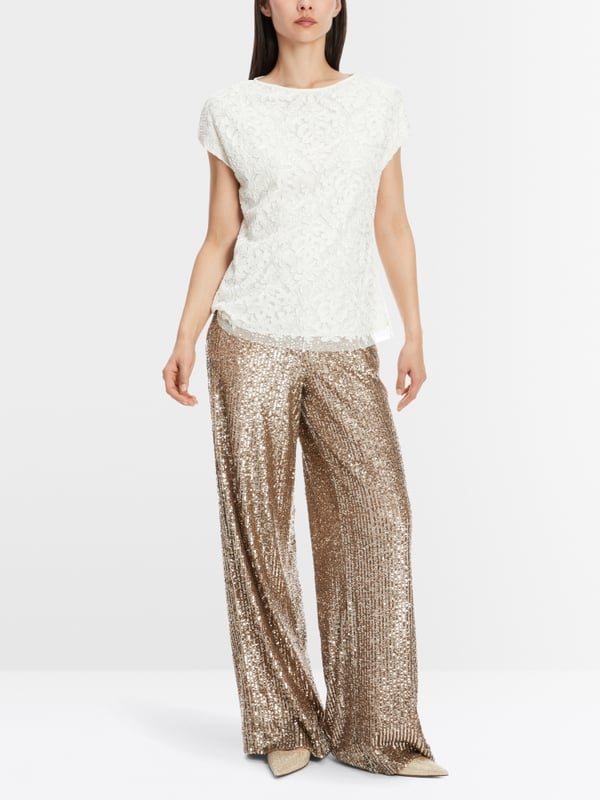 Marc Cain Voile-Bluse mit Stickerei Saisonschlussverkauf