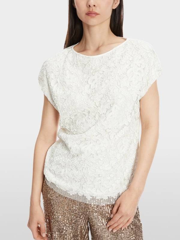 Marc Cain Voile-Bluse mit Stickerei Saisonschlussverkauf